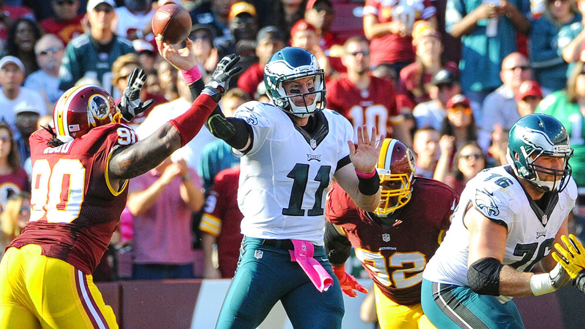 Eagles fans take over Washington's stadium, with many turning 'Wentz'  jerseys into 'Brown