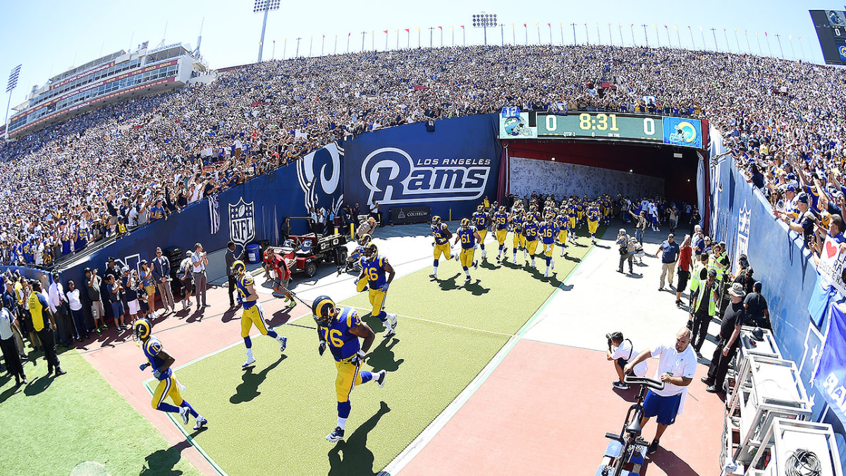 Celebrities out at the Los Angeles Rams game. The Los Angeles Rams defeated  the Seattle Seahawks by the final score of 36-31 in a at the Los Angeles  Memorial Coliseum in LA 