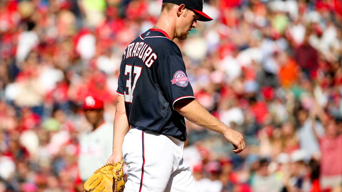 Washington Nationals' Stephen Strasburg leaves mound after 16 pitches in  Baltimore - Federal Baseball