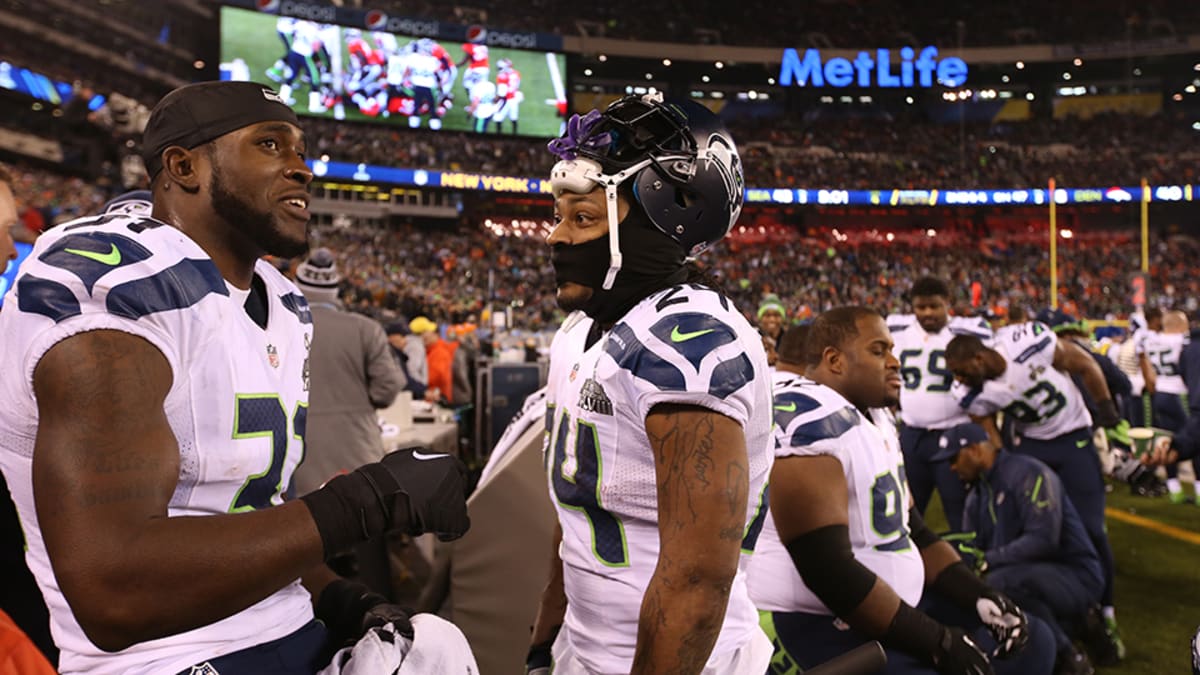 Marshawn wearing Kam Chancellor's jersey at practice : r/Seahawks