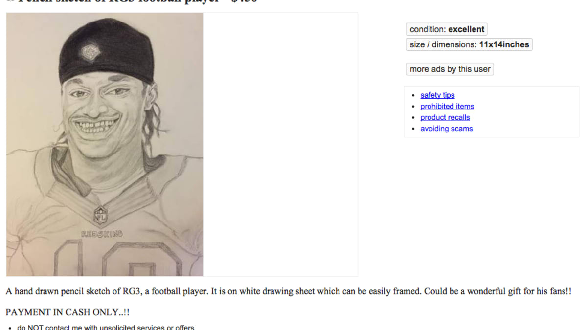 Angry Redskins Fan Lists Robert Griffin III Jersey on Craigslist, Puts It  Out on the Curb