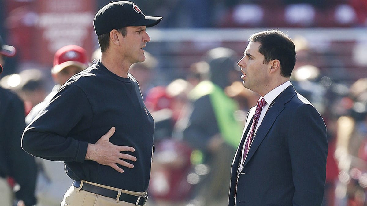 Jim Harbaugh Rips Trent Baalke, Jed York While Speaking in Support