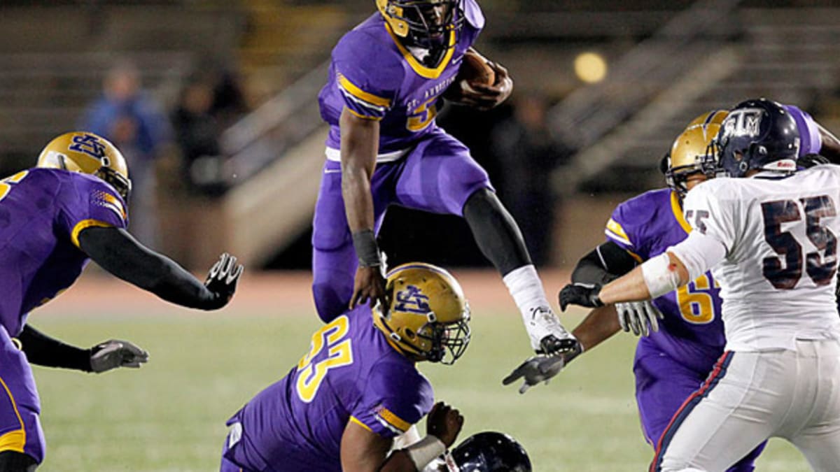 Leonard Fournette 5 St. Augustine High School Purple Knights White Football  Jersey — BORIZ