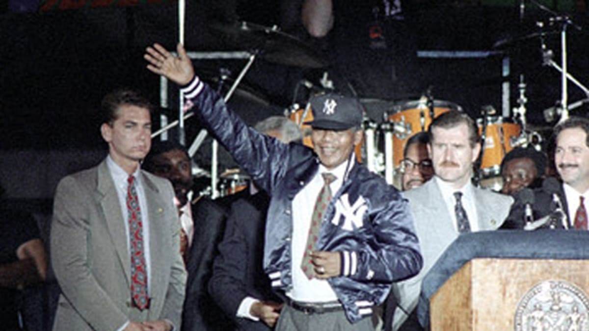 New York Yankees unveil plaque for Nelson Mandela in Monument Park - ESPN