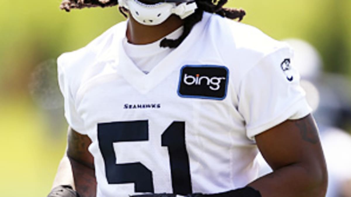 Seattle Seahawks linebacker Bruce Irvin (51) lines up for play during the  second half of an