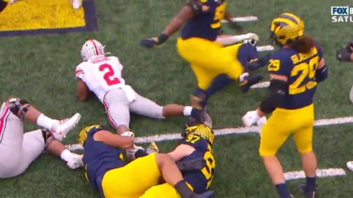 Former Ohio State football star J.K. Dobbins wore Michigan shirt