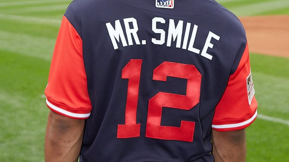 Francisco Lindor Cleveland Indians Red Mr. Smile #12 Jersey SGA 7-20-19 at  's Sports Collectibles Store