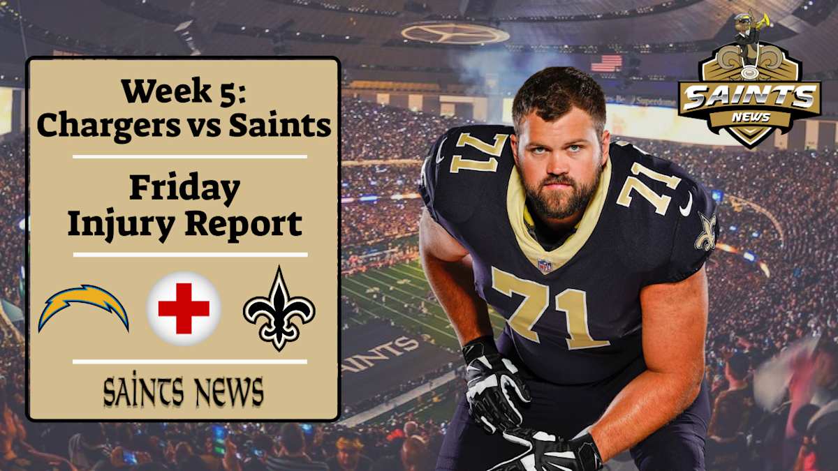 Week 5 Friday Injury Report: Saints Still Struggling, Bateman