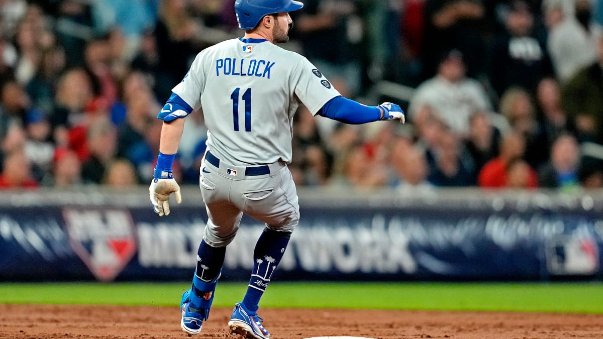 Men's Los Angeles Dodgers A.j. Pollock 11 2020 World Series Champions Gray  Road Jersey - Bluefink