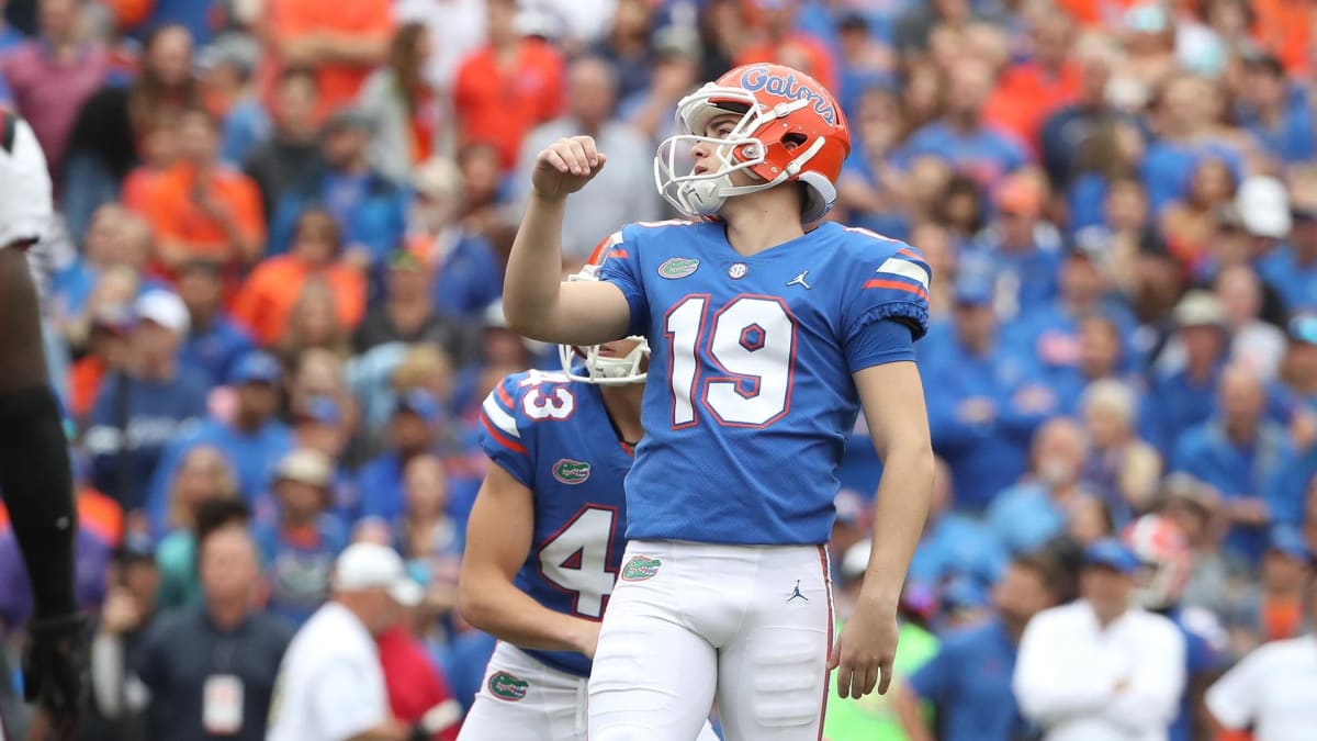 Evan McPherson Florida Gators Unsigned Attempts a Field Goal Photograph