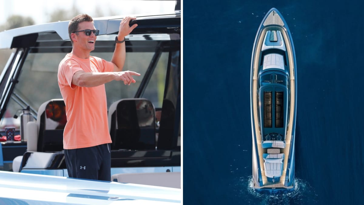 Tom Brady in his $6 Million Wajer 77 Yacht at Haulover Inlet