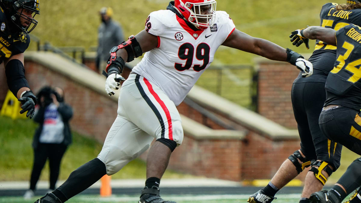 At 6'6” and 341 pounds with a 81 1/8” wingspan, Georgia defensive lineman Jordan  Davis is a massive dude 