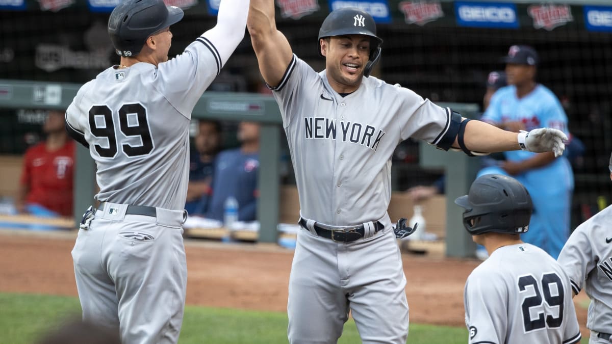 New York Yankees Sluggers Aaron Judge, Giancarlo Stanton on Pace Similar to  Historic 2017 Season - Sports Illustrated NY Yankees News, Analysis and More