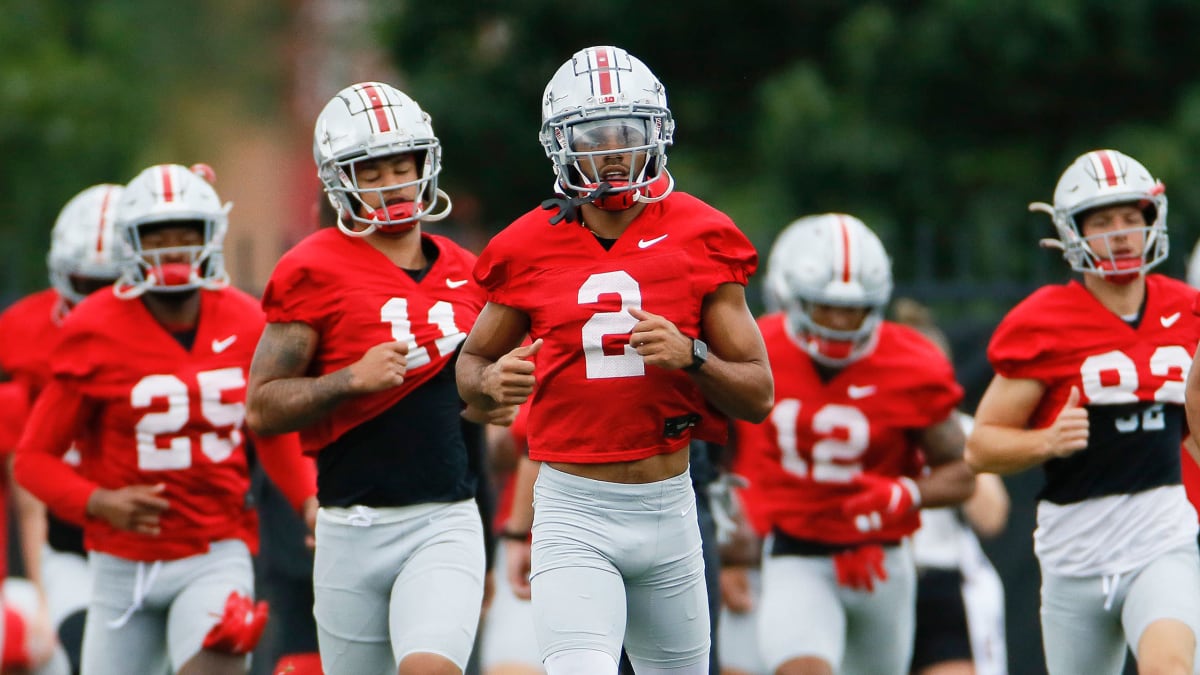 Buckeye freshman receiver Garrett Wilson has black stripe removed