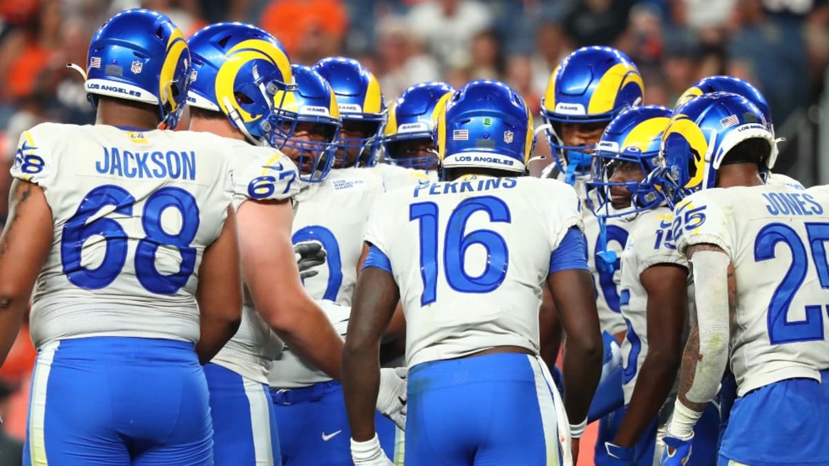 Terrell Burgess of the Los Angeles Rams lines up during an NFL