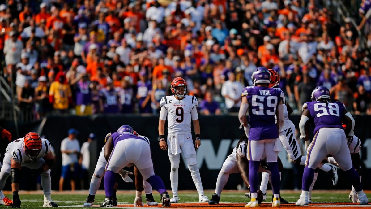 A Bengals statue blowing smoke is seen during player introductions prior to  an NFL football game between the Minnesota Vikings and the Cincinnati  Bengals, Sunday, Sept. 12, 2021, in Cincinnati. The Bengals