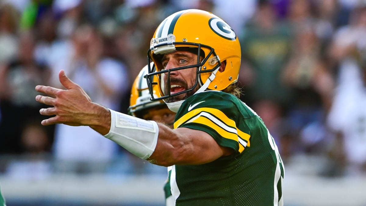 Aaron Rodgers throws two red-zone interceptions… in the first half