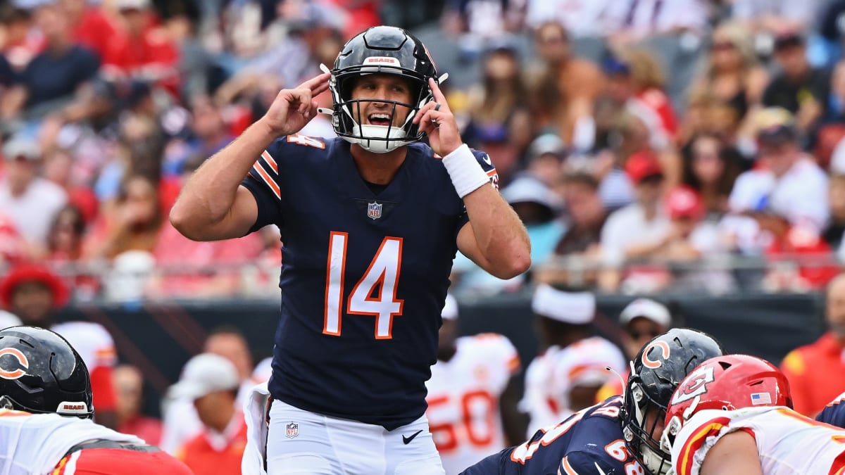 Chicago Bears quarterback Trevor Siemian looks to pass the ball during the  second half of a preseason NFL football game against the Kansas City  Chiefs, Saturday, Aug. 13, 2022, in Chicago. (AP