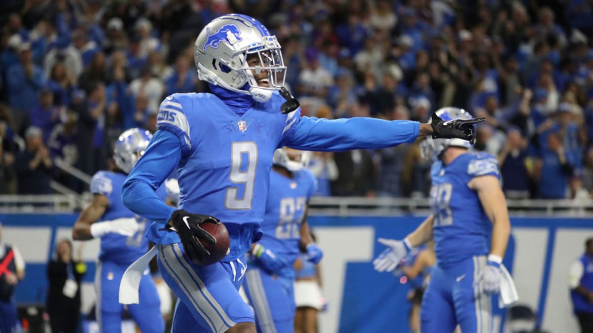 Jameson Williams Detroit Lions Unsigned Celebrating His First Career  Touchdown Photograph