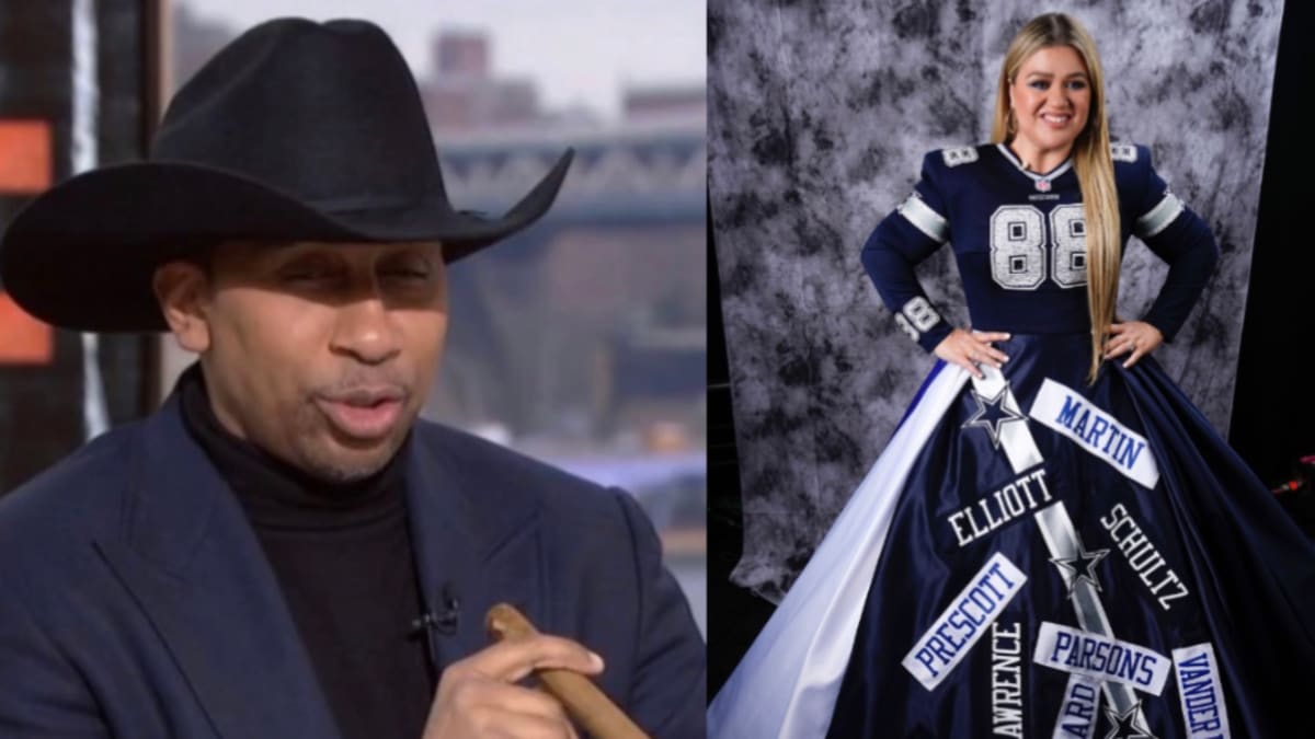 Stephen A. Smith Loses Cowboys Bet, Pays Kelly Clarkson: WATCH