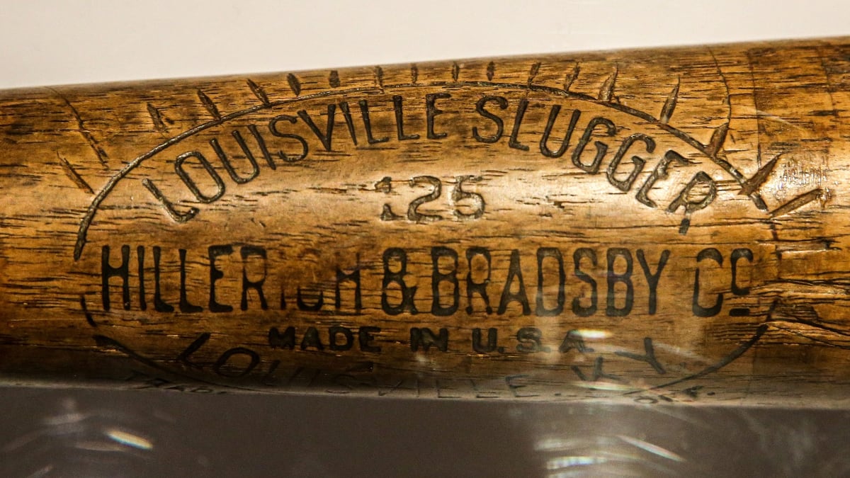 Louisville Slugger Logo Tin Sign  Babe Ruth Birthplace Museum Baltimore MD