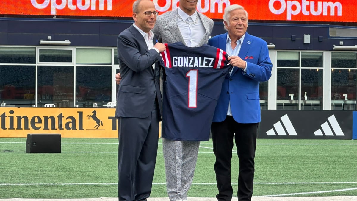 Steal of the Draft,” and New England Patriots first round pick, Christian  Gonzalez, steals show with Colombia-inspired Draft Day suit