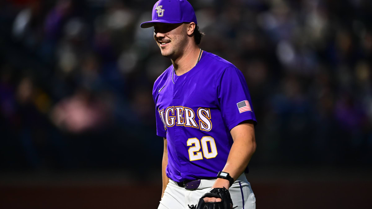 Hot] Buy New Ty Floyd Jersey LSU Tigers Purple World Series