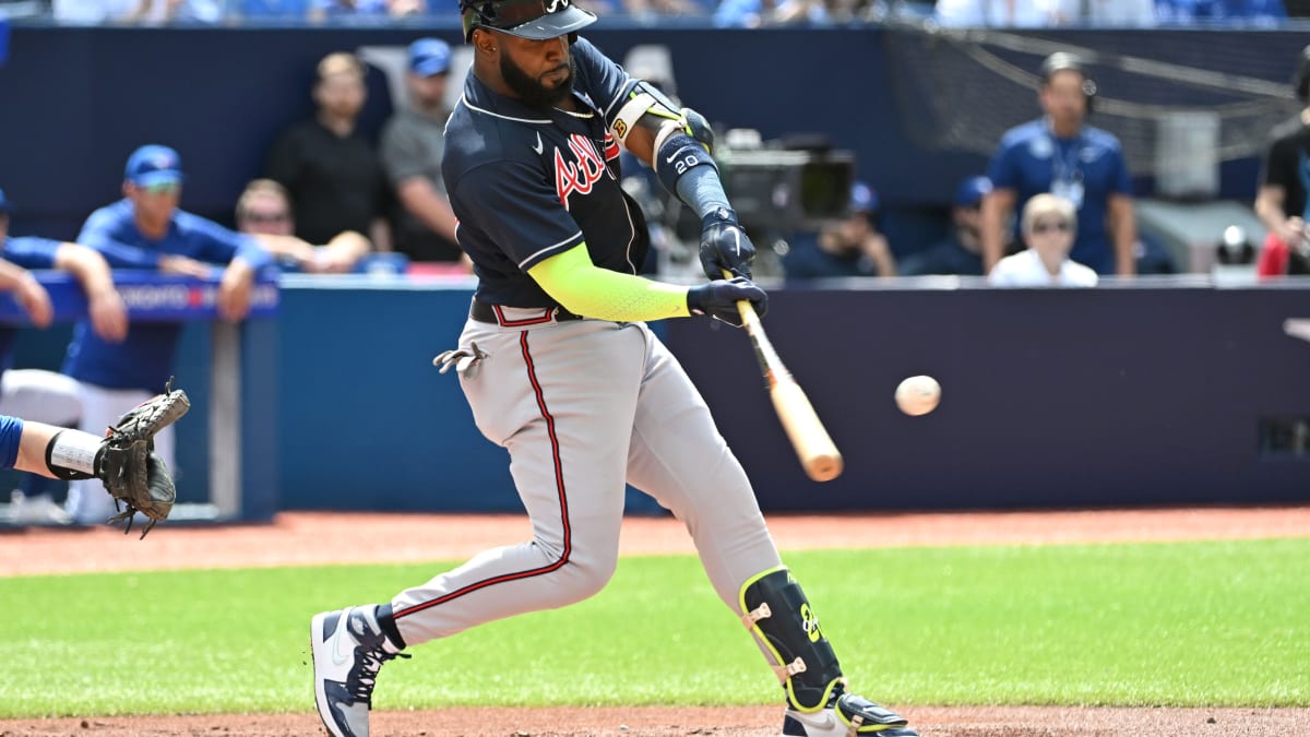 WATCH: Marcell Ozuna has batted twice and left the yard twice - Sports  Illustrated Atlanta Braves News, Analysis and More