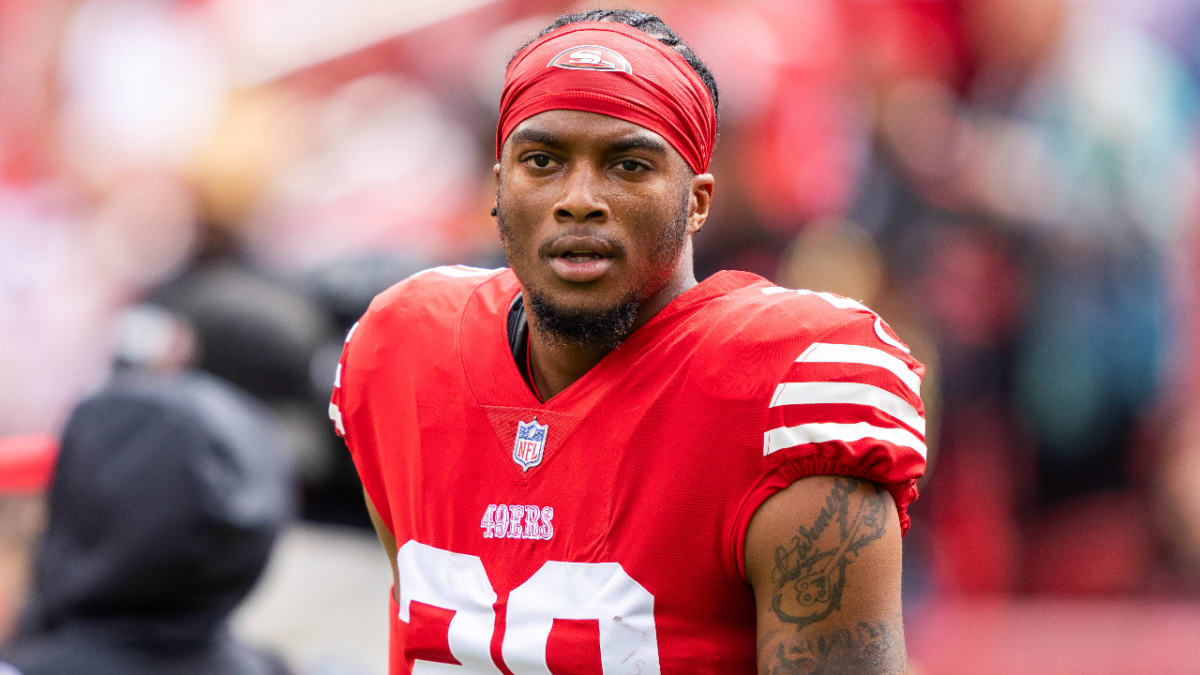 Cornerback (20) Ambry Thomas of the San Francisco 49ers warms up before  playing against the Houston Texans in an NFL football game, Sunday, Jan. 2,  2022, in Santa Clara, CA. 49ers defeated