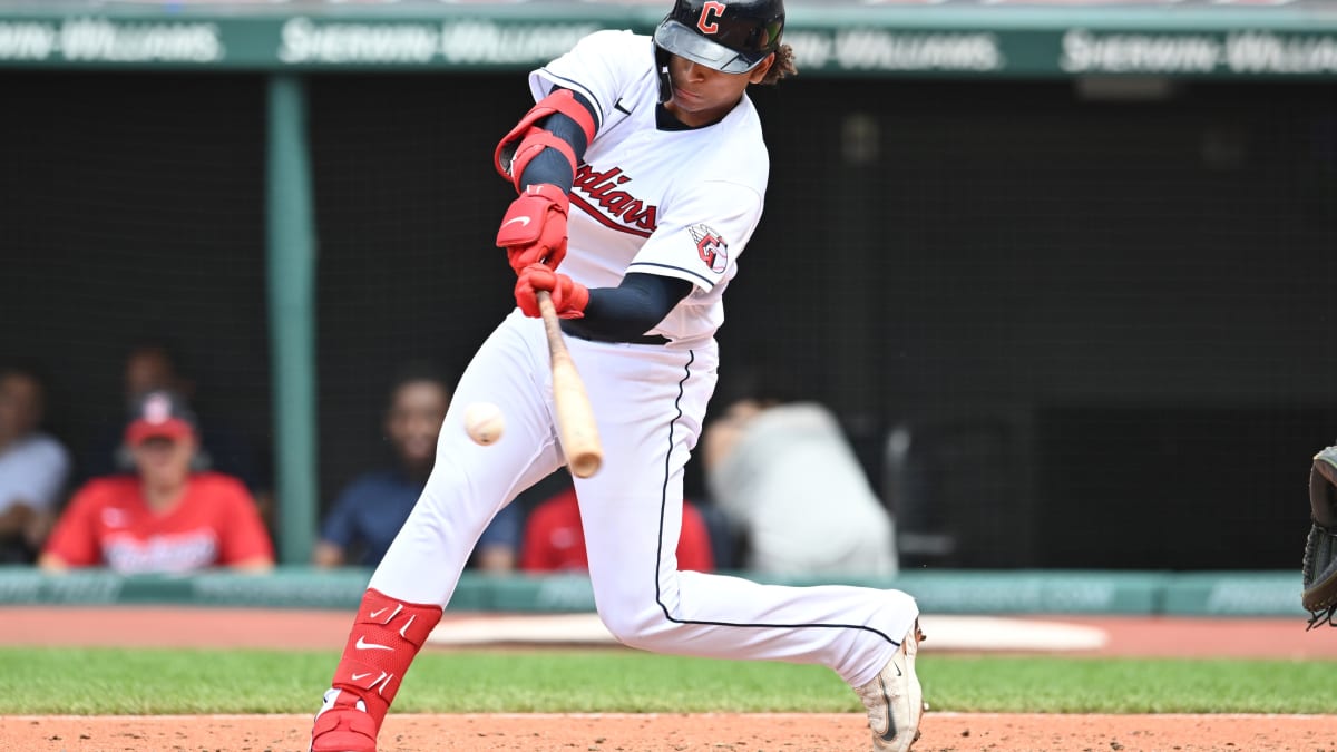 Bo Naylor of the Cleveland Guardians hits a two-run home run off Zack  News Photo - Getty Images