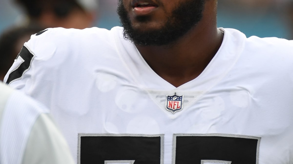 Las Vegas Raiders offensive tackle Thayer Munford Jr. (77) in the first  half of an NFL football game Sunday, Sept. 10, 2023, in Denver. (AP  Photo/David Zalubowski Stock Photo - Alamy