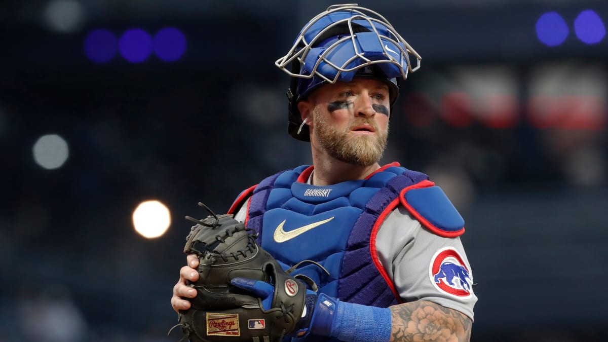 Chicago Cubs' Tucker Barnhart bats during the fifth inning of a baseball  game against the Minnesota Twins, Saturday, May 13, 2023, in Minneapolis.  (AP Photo/Abbie Parr Stock Photo - Alamy