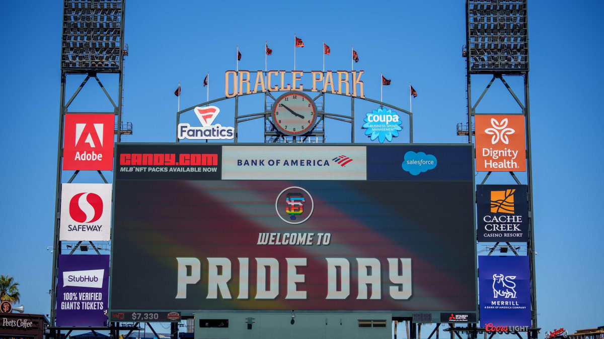 Dodgers' biggest Pride Night to date include variations on outfield signage