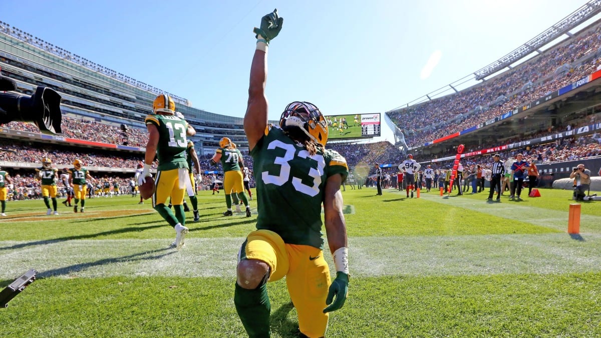 AJ Dillon: Packers RB scores, whiffs on Lambeau Leap - Sports Illustrated