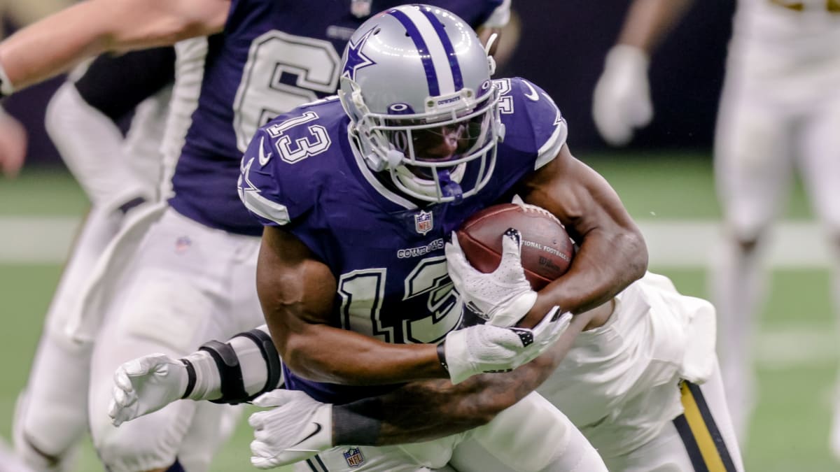 Dallas Cowboys wide receiver Michael Gallup (13) is seen during the first  half of an NFL football game against the Houston Texans, Sunday, Dec. 11,  2022, in Arlington, Texas. Dallas won 27-23. (