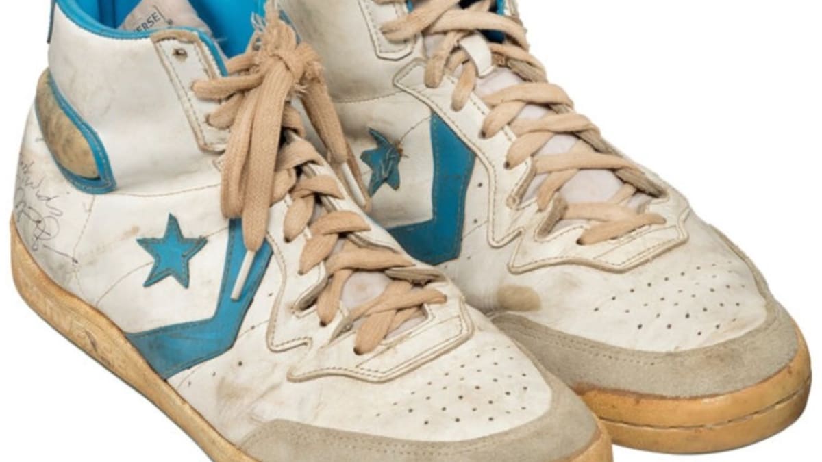 Michael Jordan Game-Worn Converse Shoes 1982 Auction