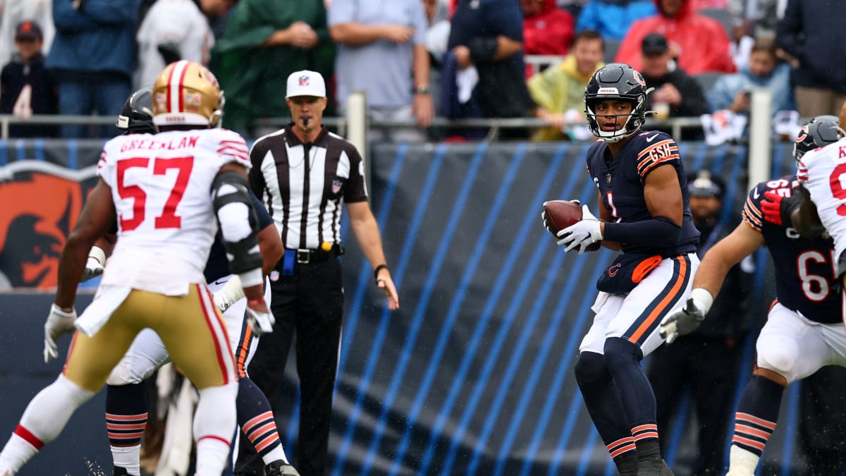 Chicago Bears Celebrate Win By Sliding Through the Lake in the Soldier Field  End Zone