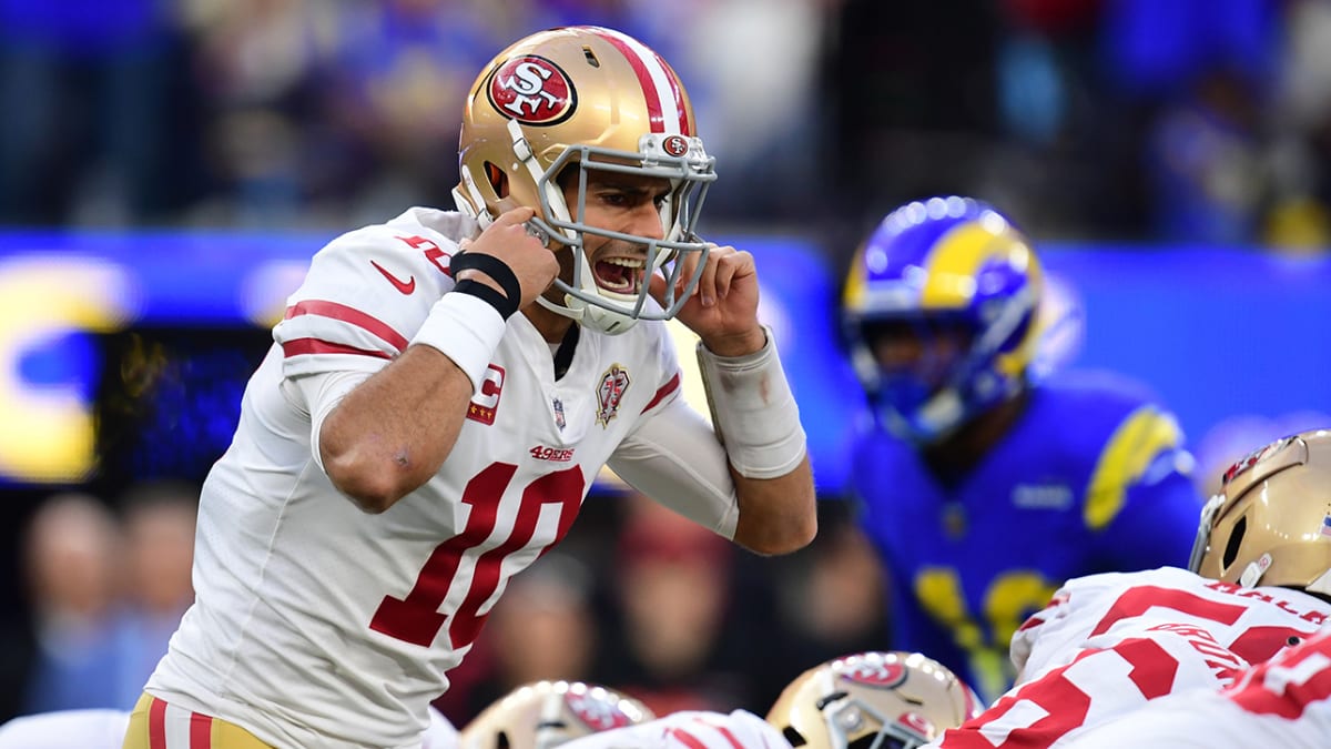 Rams' sack game springs a leak in loss to 49ers, Jimmy Garoppolo – Orange  County Register