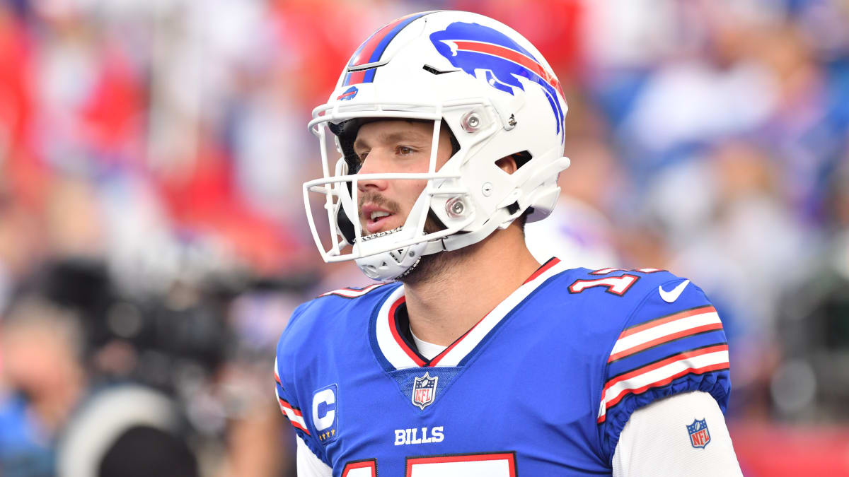 Josh Allen Sports Bold New Bills Helmet at Practice, Elicits