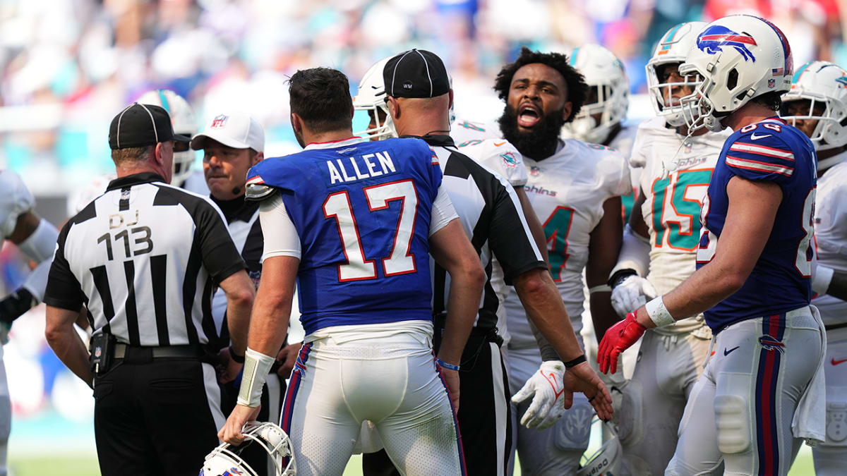 Bills' Josh Allen involved in skirmish with Dolphins' Christian Wilkins in  playoff game