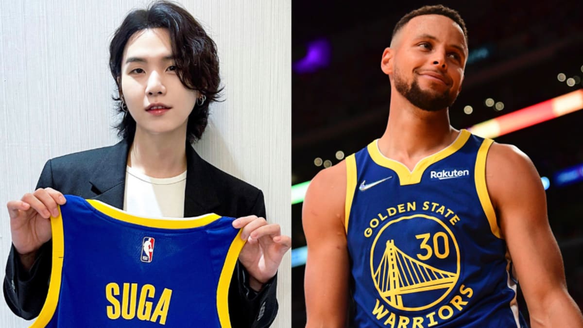 Suga From BTS Shows Off Golden State Warriors Jersey - Inside the Warriors