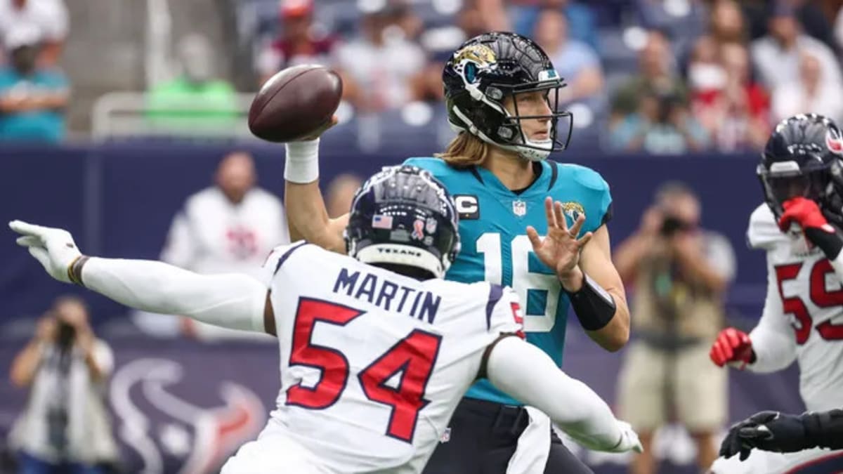 Portrait of Houston Texans linebacker Chris Smith (92) during the first  half of an NFL football game against the Jacksonville Jaguars, Sunday, Dec.  19, 2021, in Jacksonville, Fla. Texans defeated the Jaguars