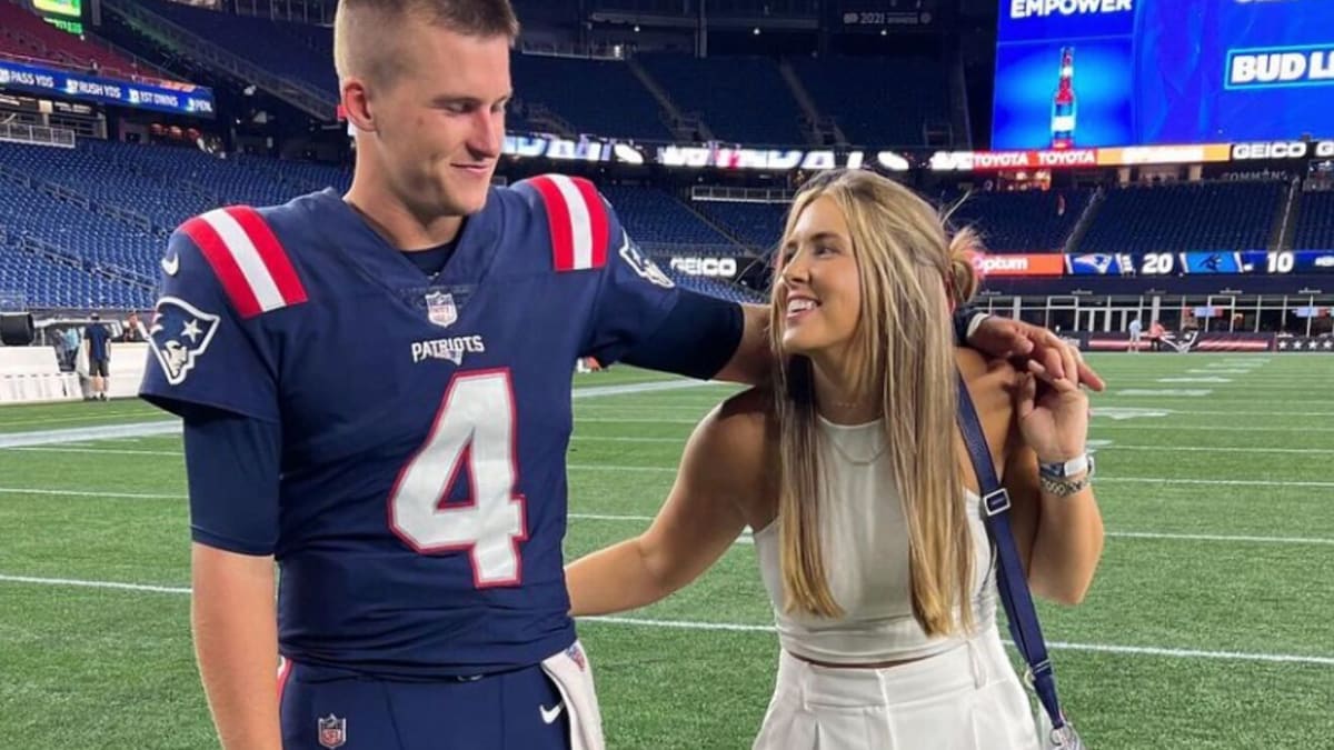 Bailey Zappe's girlfriend, Hannah Lewis, celebrates Patriots debut