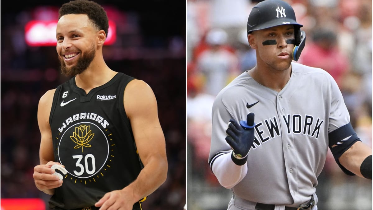 Steph Curry channeling inner Red Sox fan in Aaron Judge pitch