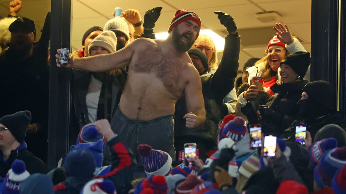 Retired Jason Kelce Finally Body Slams Through Flaming Table Like Bills  Mafia - Sports Illustrated