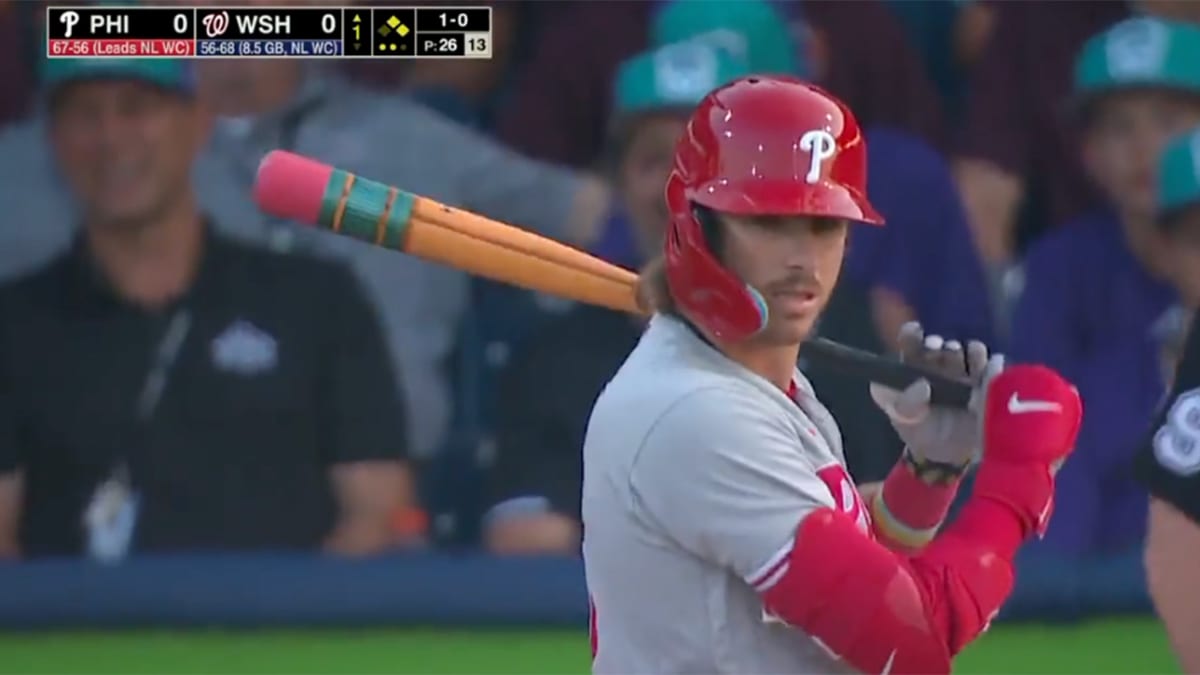 Phillies infielder Bryson Stott's custom bat takes you back to school at  Little League Classic