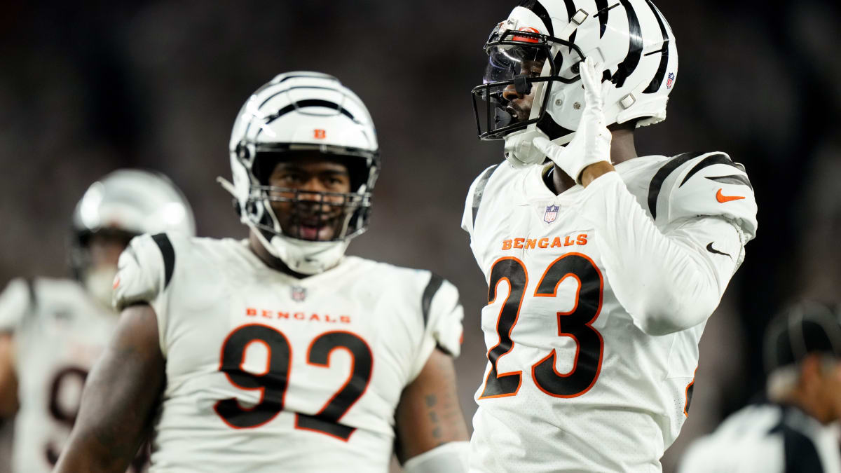 Cincinnati Bengals safety Dax Hill (23) in action as the Arizona Cardinals  played the Cincinnati Bengals in an NFL football preseason game in  Cincinnati, Friday, Aug. 12, 2022. The Cardinals won 36-23. (