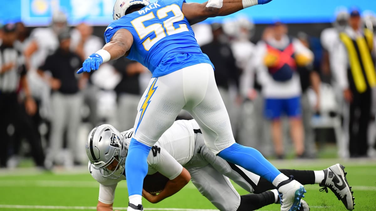 Chargers News: Khalil Mack Sacks Rookie Raiders QB 6 Times In Game 4 Win -  Sports Illustrated Los Angeles Chargers News, Analysis and More