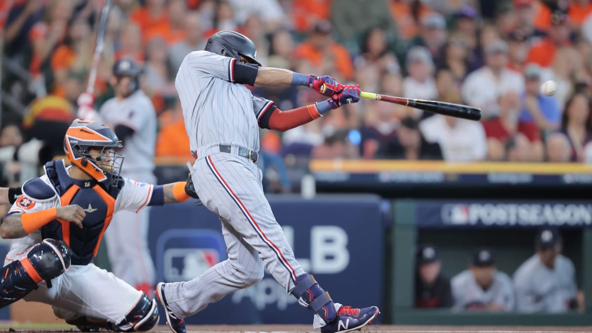 Houston Astros' Alex Bregman checks his swing during batting