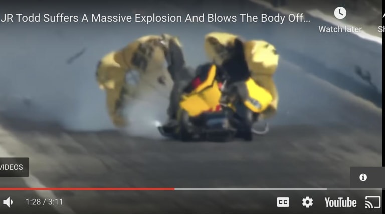 NHRA: J.R. Todd's bad luck continues at Pomona with MASSIVE explosion (see video)